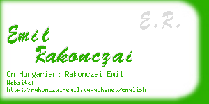 emil rakonczai business card